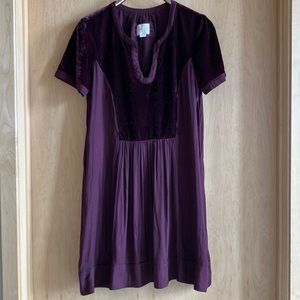Maeve Size L Short-Sleeved Burgundy Dress